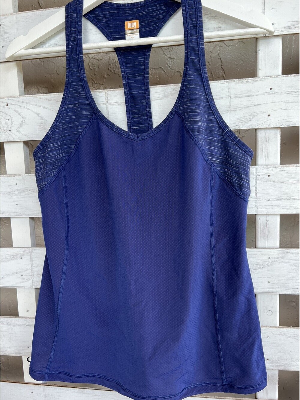 Lucy Lucy Tech Women Athletic racerback tank top Shirt blue size M.